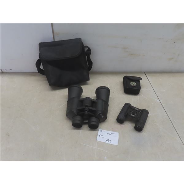 10×50 Binoculars Like New; Roots 8×21 Mini Binoculars – Both with Cases