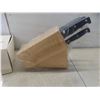 Image 2 : New Royale 5-Piece Knife Set with Butcher Block Stand and Built-In Knife Sharpener