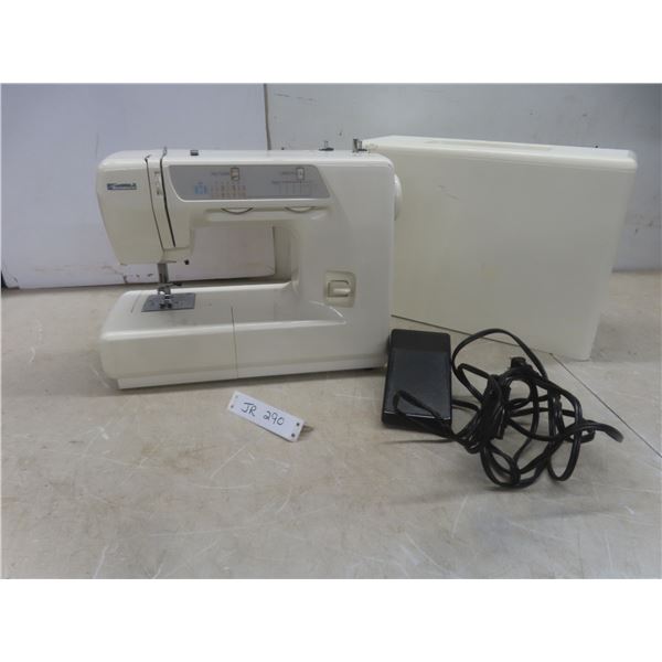 Portable Vintage Sewing Machine with Fitted Cover – Working, and Set of 5 Bone China Floral