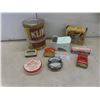 Image 1 : 6 Antique Tins and Antique Slicer/Shredder in Original Box