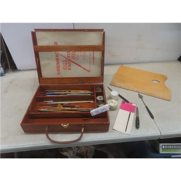 Artist's Vintage Paint Kit in Original Wood Case – Hinge on Back Needs Repair