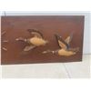 Image 3 : MCM Girotti Deluxe Clock and Sculpted Chalkware Geese in Flight on Mahogany, 33" × 13.5"