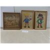 Image 1 : Framed Victorian Tapestry and Pair of Framed 1940s Needlepoints of Girl and Boy – Largest 1