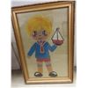 Image 5 : Framed Victorian Tapestry and Pair of Framed 1940s Needlepoints of Girl and Boy – Largest 1