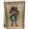 Image 7 : Framed Victorian Tapestry and Pair of Framed 1940s Needlepoints of Girl and Boy – Largest 1