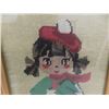 Image 9 : Framed Victorian Tapestry and Pair of Framed 1940s Needlepoints of Girl and Boy – Largest 1
