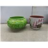 Image 2 : 3 Vintage Plant Pots Made in West Germany and Canada and 2 Small Heavy Plant Stands