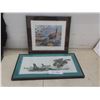 Image 1 : Framed Squirrel Print and Framed Orca Needlepoint – Largest 11" × 21"