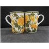 Image 4 : 5-Piece China Floral Set: Mugs, Teapot, Cream and Sugar Bowl