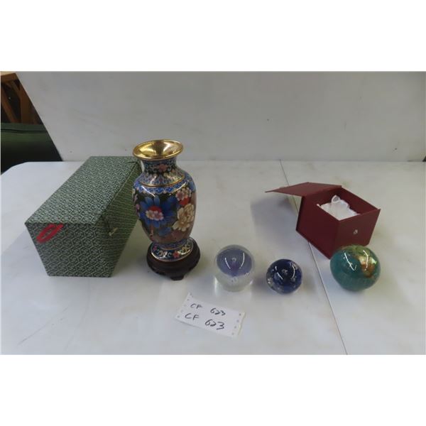 Vase and Paper Weights