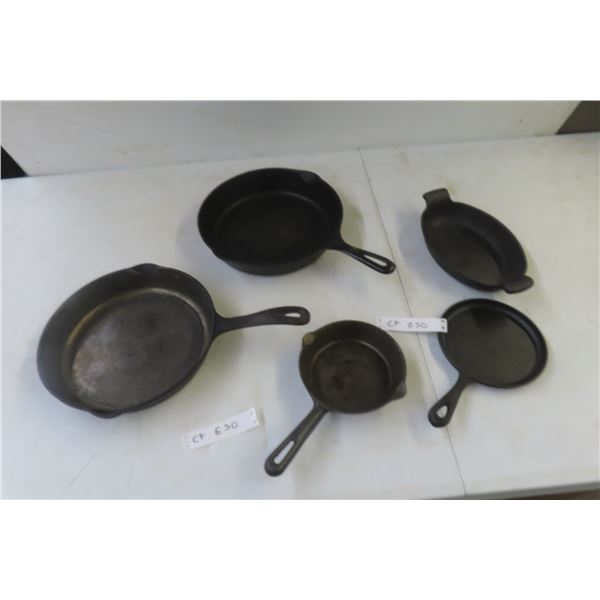 Cast Frying Pans and Skillets – Qty 5