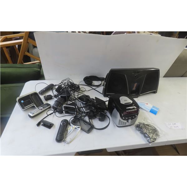 iPod Dock and Compact Dual-Play Cordless Phone with Plug