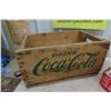 Image 2 : Wood Coke Case with (4) 6 Pack Carriers and 27 Coke Bottles 