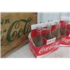 Image 5 : Wood Coke Case with (4) 6 Pack Carriers and 27 Coke Bottles 