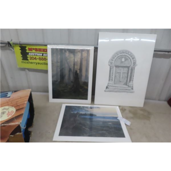 3 Prints, Hand Signed 