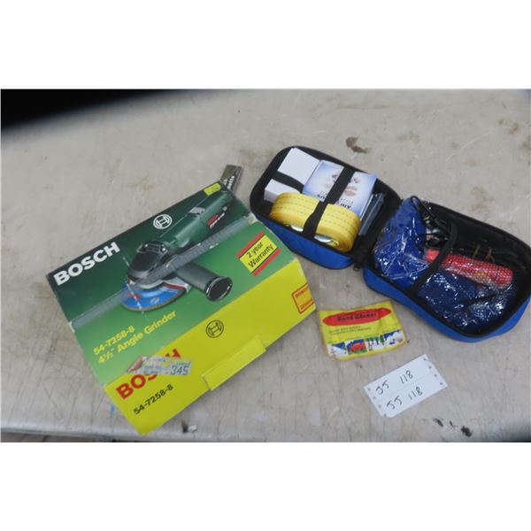New Bosch 4 1/2'' Angle Power Grinder, Auto Sub Zero Safety Kit