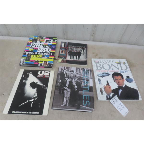 5 Books: James Bond, U2,  Beatles, Pop & Rock 
