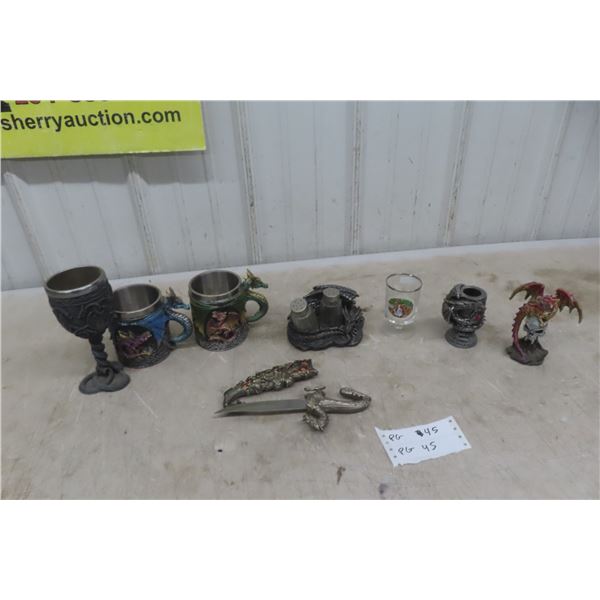 8 Dragon/Destiny Items: Cups, Salt&Pepper, Candlier, Dagger 