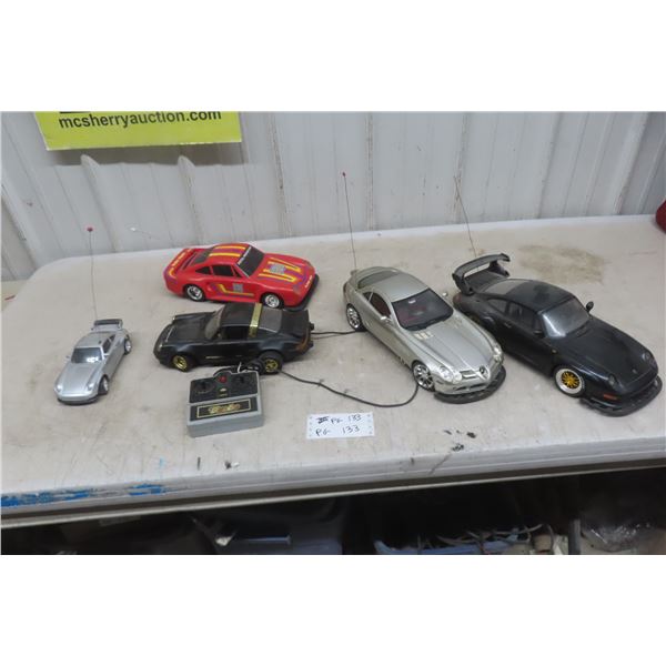 5 Porsche R/C Cars with 1 Remote 