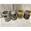 Image 4 : German Stoneware Steins and Mugs, a Few are Glass 
