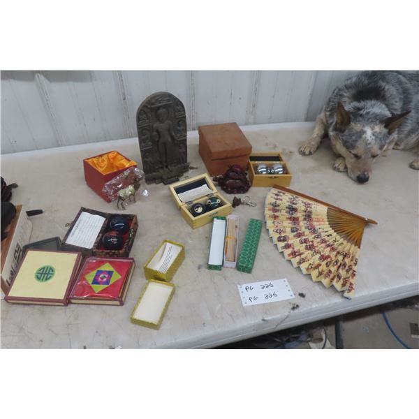 Chinese Iron Balls, Fans, Ornaments