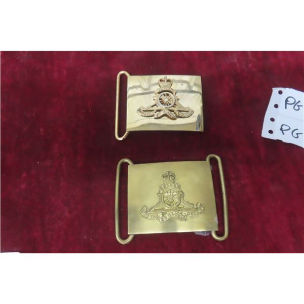 2 Military Belt Buckles 