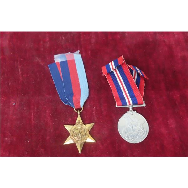 2 Military Medals, British War Medal 1939-45 