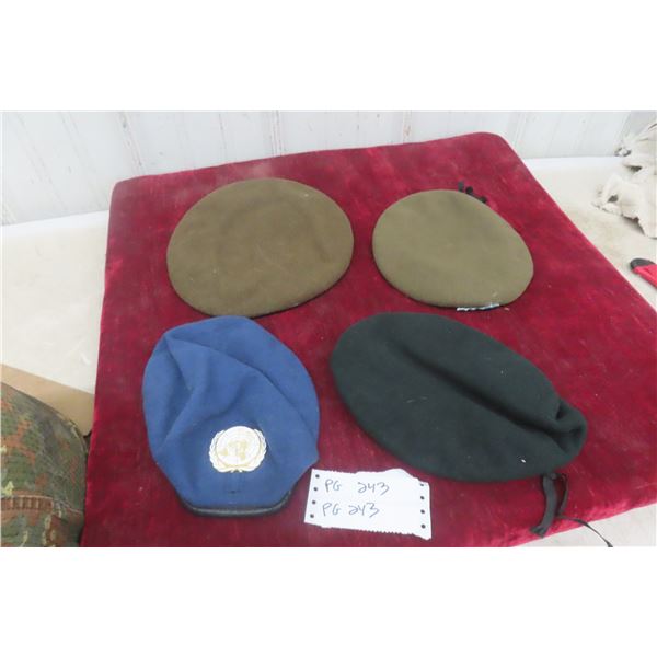 4 Military Wool Berets 