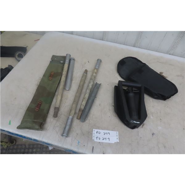WWII Splinter, Camo Tent Quarter Poles, Spade and More 