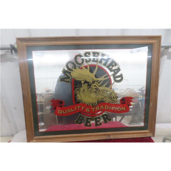 Moosehead Beer Framed Mirrored Advertisement 20 1/2'' x 
