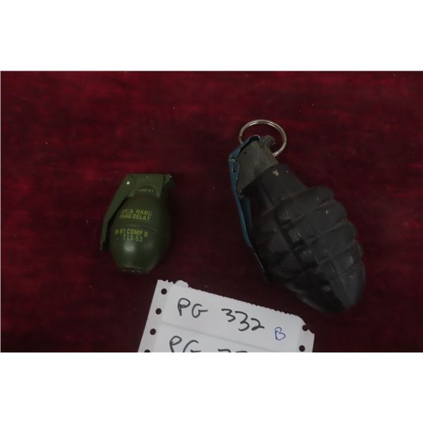 2 Grenades (1) Believe to be WW2 USA - Dummy  Condition , 