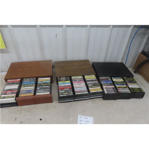 100 Music Cassettes in 3 Cases, Lots of Rock and Roll 
