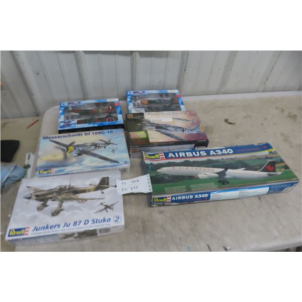 6 Model Air Planes / Fighter Planes 1:48 + 1:144 Scale 