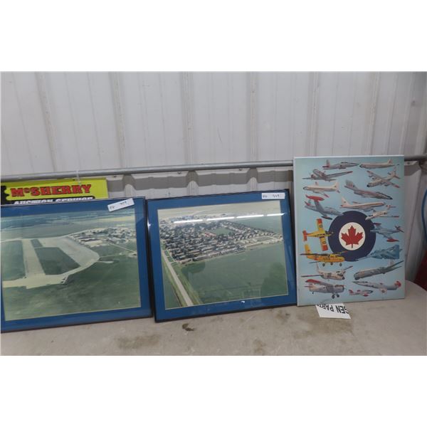 2 Framed Pictures of South Port Portage and Hard Board 
