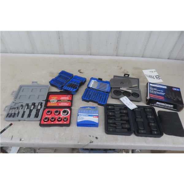 New or Like New Tools: Sockets, Easy Outs, Drill Bits and More 