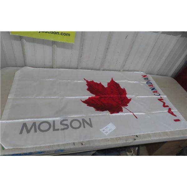 Flags: I Am Molson Canadian, Union Jack, 2 Canada, England, 