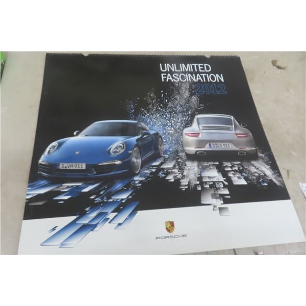 Large Porsche Calender New Old Stock 23'' x 22'' - 2012, 2013, 