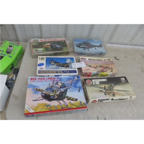 6 Model Aircraft 1:48 Scale, Helicopter 1:32, Fighter Planes 