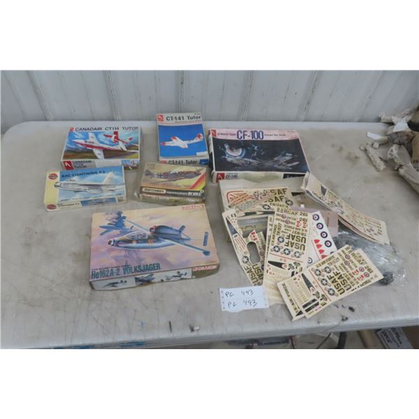 5 Aircraft Models 1:72 Scale, Plus Extra Stickers 