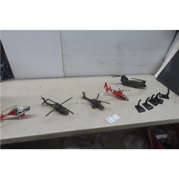 5 Diecast Helicopters 1:60 Scale to 1:48 
