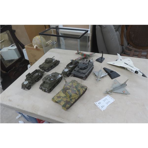 Military Tanks and Planes, Diecast and Plastic 