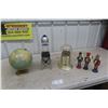 Image 1 : Globe, Lava Lamp, Anniversary Dome Clock, 3 Nut Crackers 