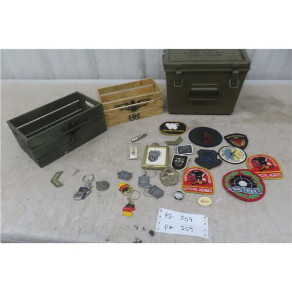 Military / Gun Related Patches and Pins, First Aid Kit & More 