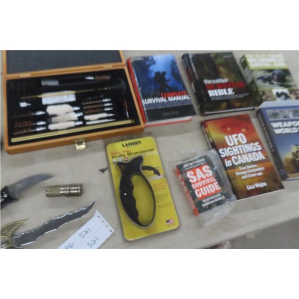 Outer Gu n Cleaner, Dash Cam, 2 Blade Pocket Knife, Dagger