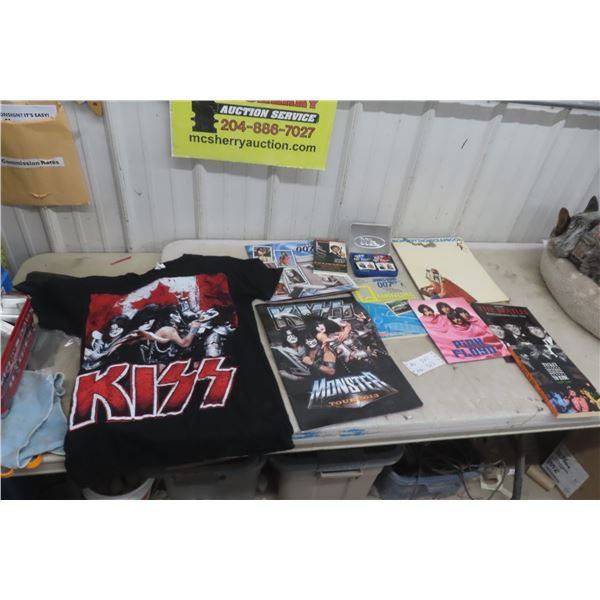 007, Beatles, Pink Floyd, Kiss Books, Tshirts and More 