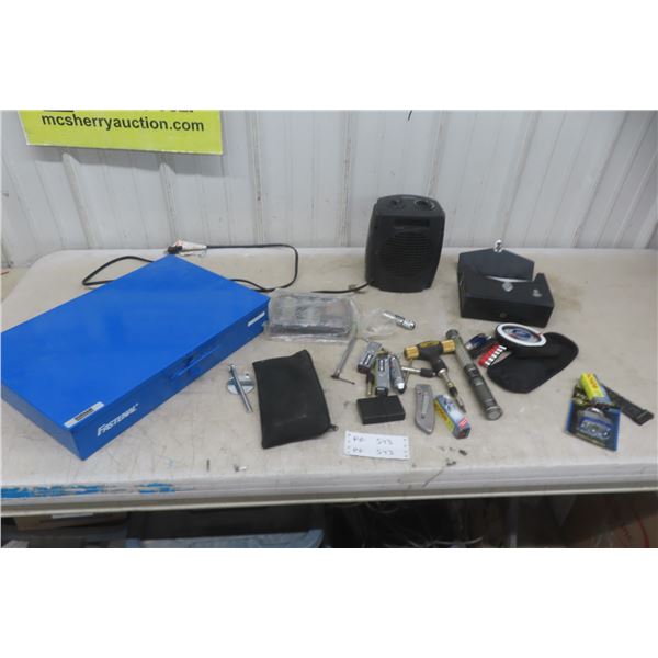 Protractor, Screw Bits, Padlock, Dremel Attachments and More 