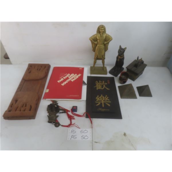 Egyptian and Buddhist Desk Ornaments