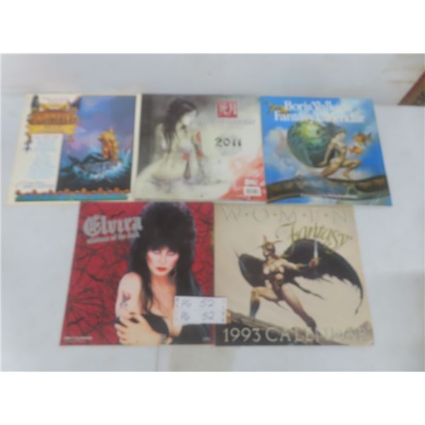 Fantasy Art Calendars – Boris Vallejo '95, Elvira '94, Xanth '90