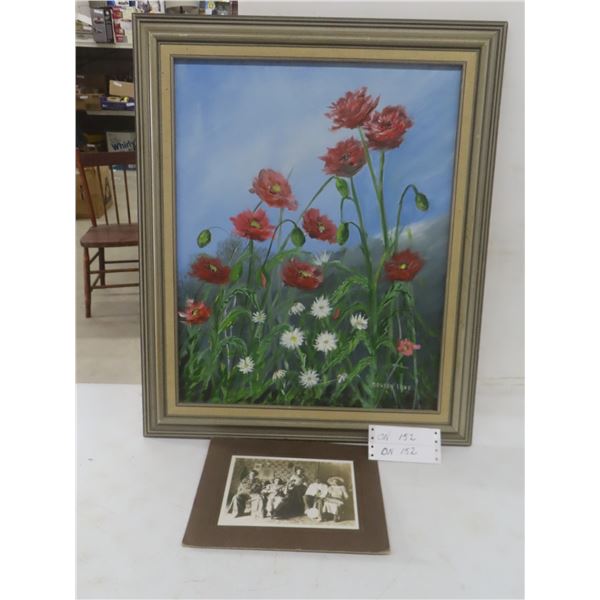 20"x24" Oil Painting by Doreen Lowe (1941–2024), Ashern MB, and Vintage Photograph