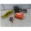 Image 1 : BK Precision Model 1670 Power Supply, Rostech 3A Power Supply, Air Compressor, and Scissor Jack